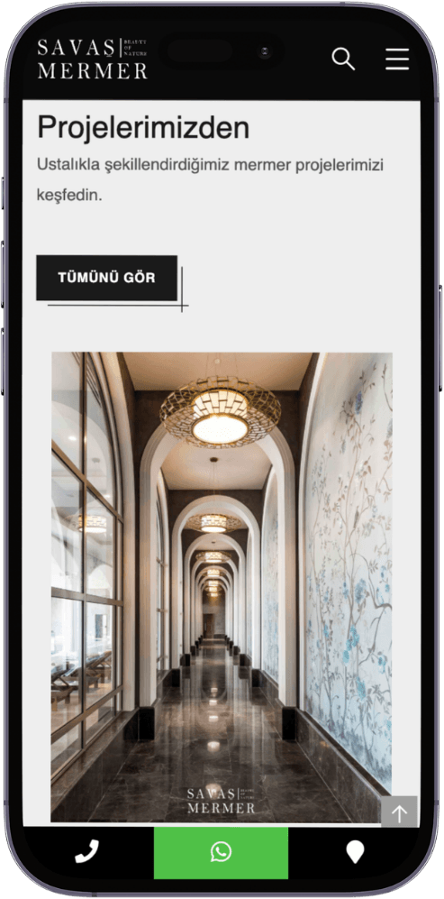 Savaş Mermer — mobil web sitesi önizlemesi